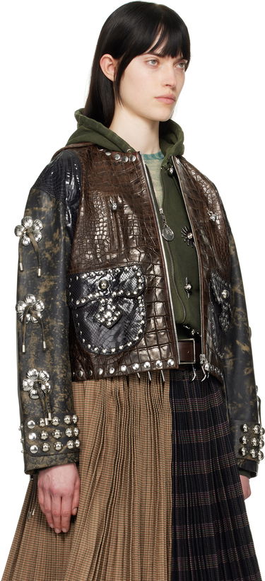 Bunda Chopova Lowena Chopova Lowena Afterclap Studded Cropped Jacket Hnedá | 5300, 1