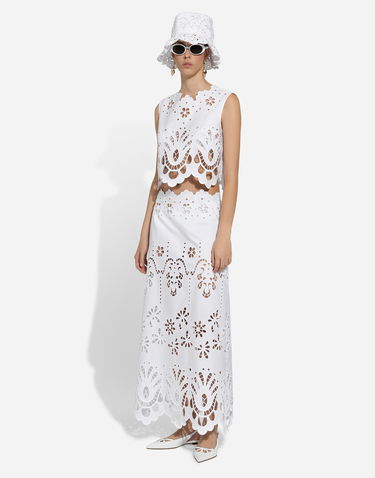 Sukňa Dolce & Gabbana Cotton Calf-length Skirt With Cut-out Detailing Biela | F4CVTZGDCJQW0800, 1