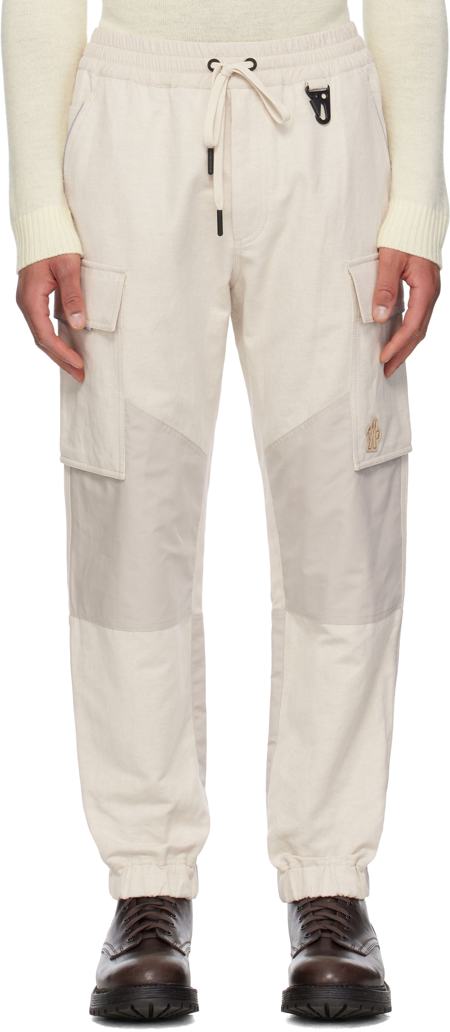 Cargo nohavice Moncler Moncler Grenoble x FRGMT Hiroshi Fujiwara Cotton & Linen Jogging Cargo Pants Béžová | K10972A00006598C3, 0