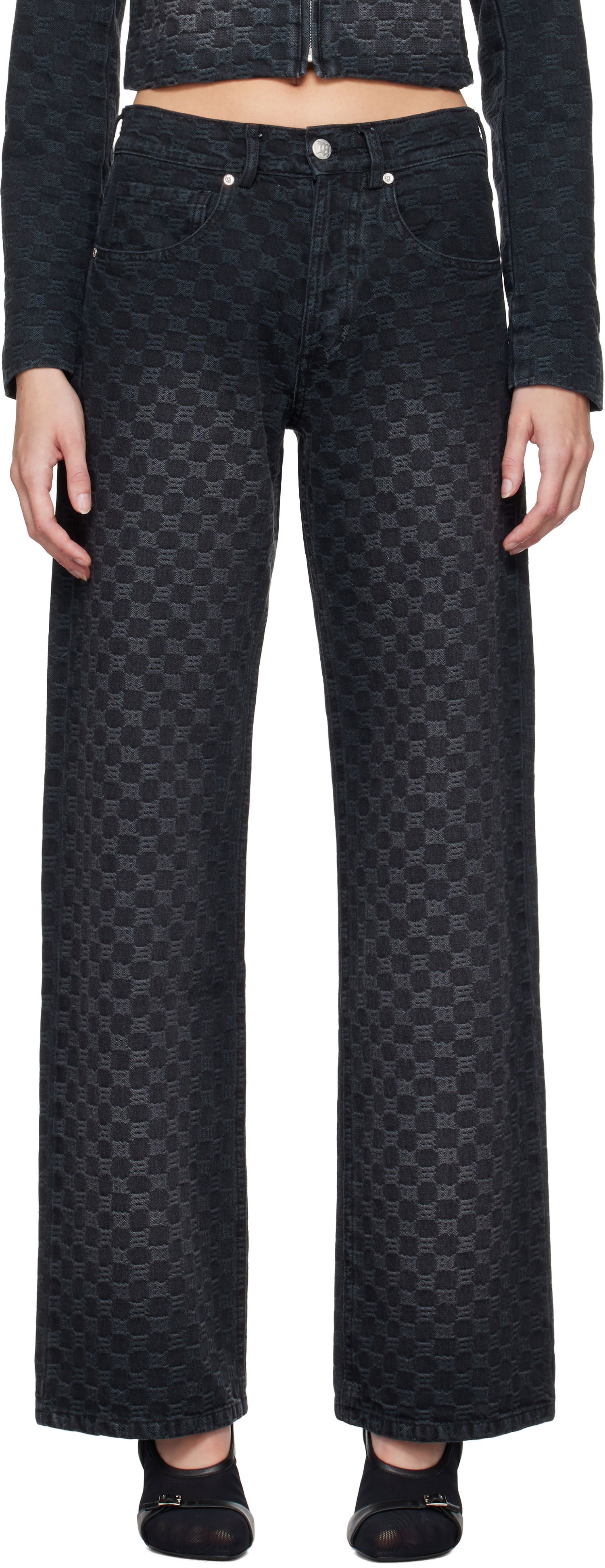 Džínsy MISBHV Monogram Jeans Čierna | 241W344, 0