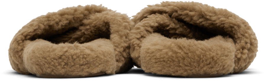 Oblečenie Yves Salomon Yves Salomon Curly Merino Slippers Hnedá | 25W23WAA162XXMECL, 1