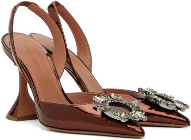 Tenisky a topánky Amina Muaddi Sling 95 Metallic Leather Pumps Hnedá | BEGUM SLING CL MIRROR, 3