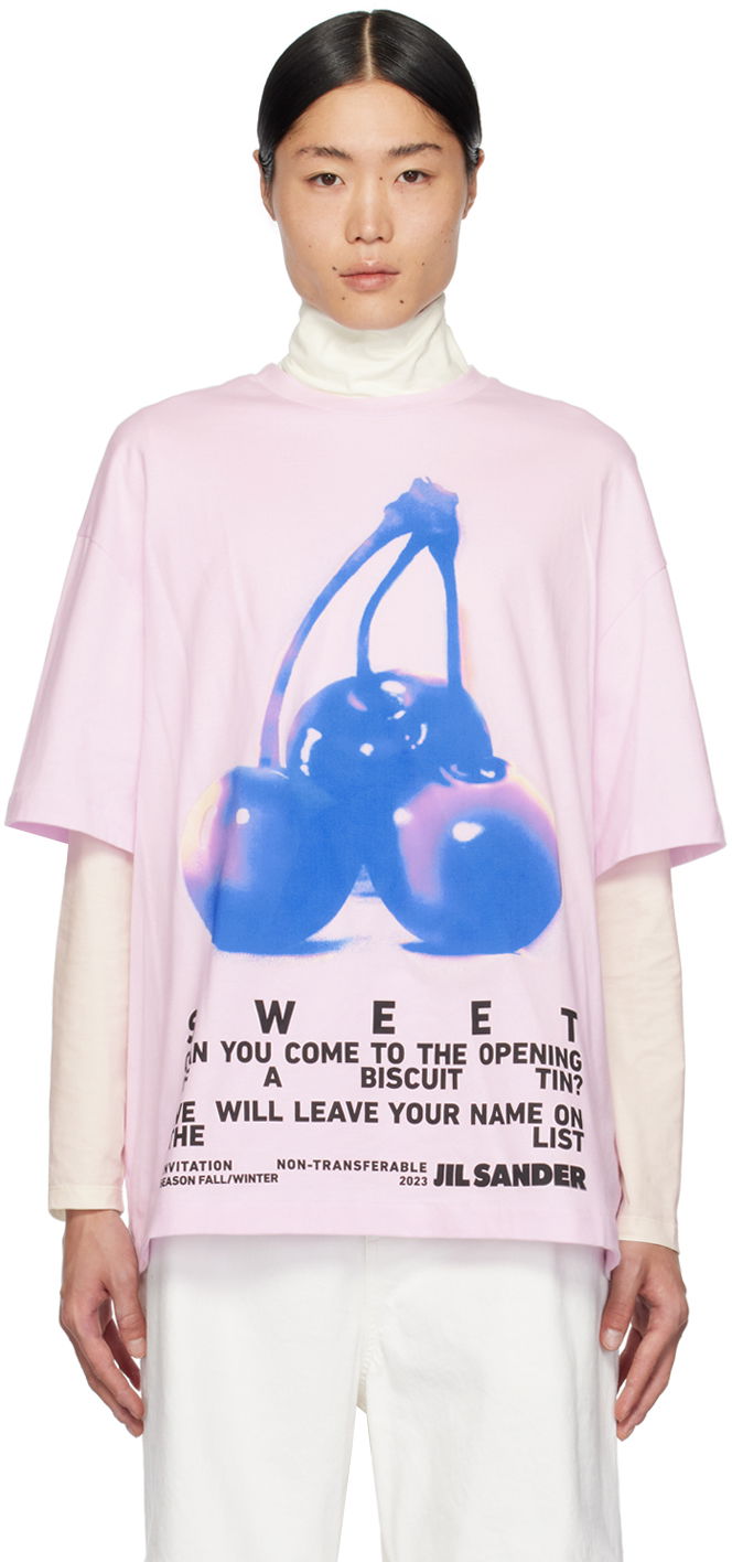Tričko Jil Sander Printed T-Shirt Ružová | J21GC0131 J20117, 0