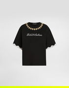 Dolce & Gabbana Jersey T-Shirt with Jewel Chain Embellishment