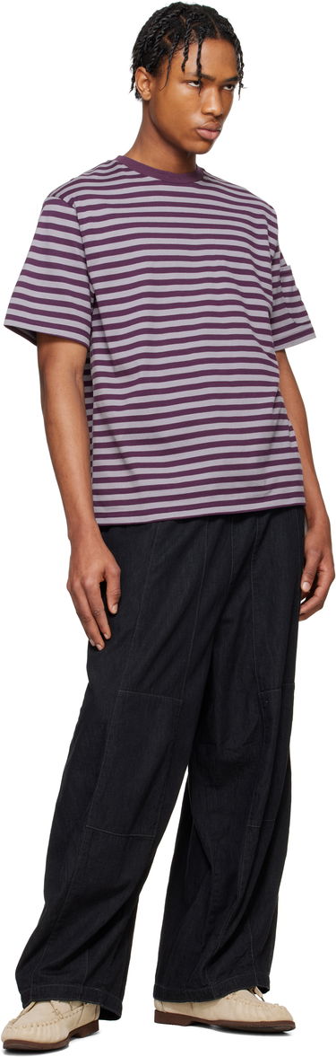 Tričko Needles NEEDLES Cotton Stripe T-Shirt Fialová | QV364, 3