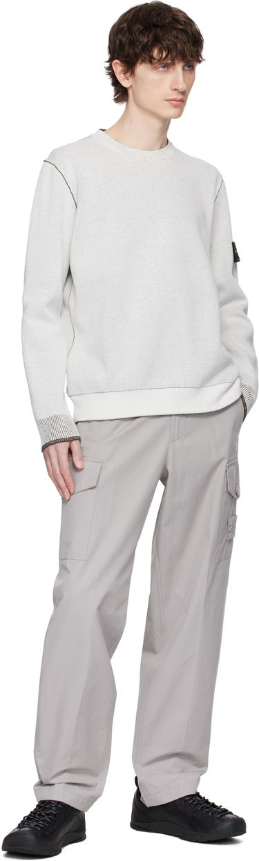 Sveter Stone Island Stone Island Double Face Cotton & Nylon Sweater Biela | K1S15 5100021 S00D9, 4