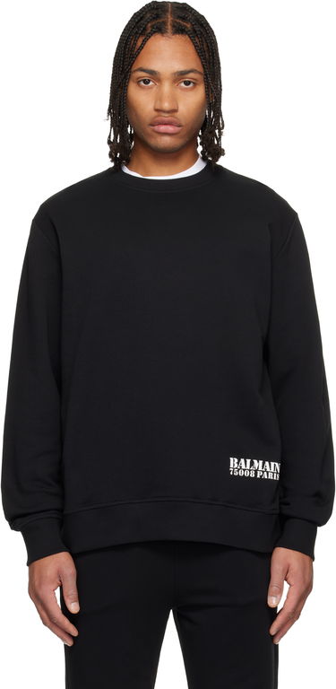 Mikina Balmain Small 'Balmain' Stamp Printed Sweatshirt Čierna | FH1JS001BD04, 0