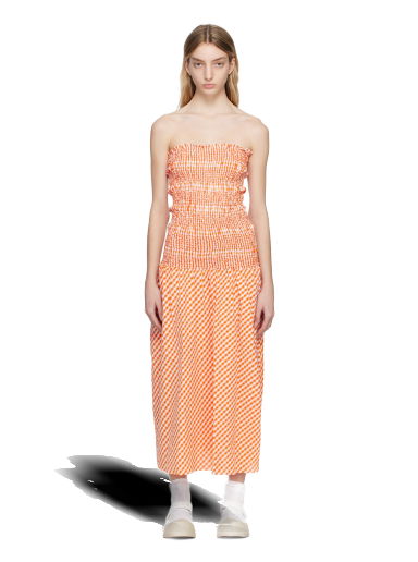 Šaty KENZO Paris Check Midi Dress Oranžová | FD52RO1079LN