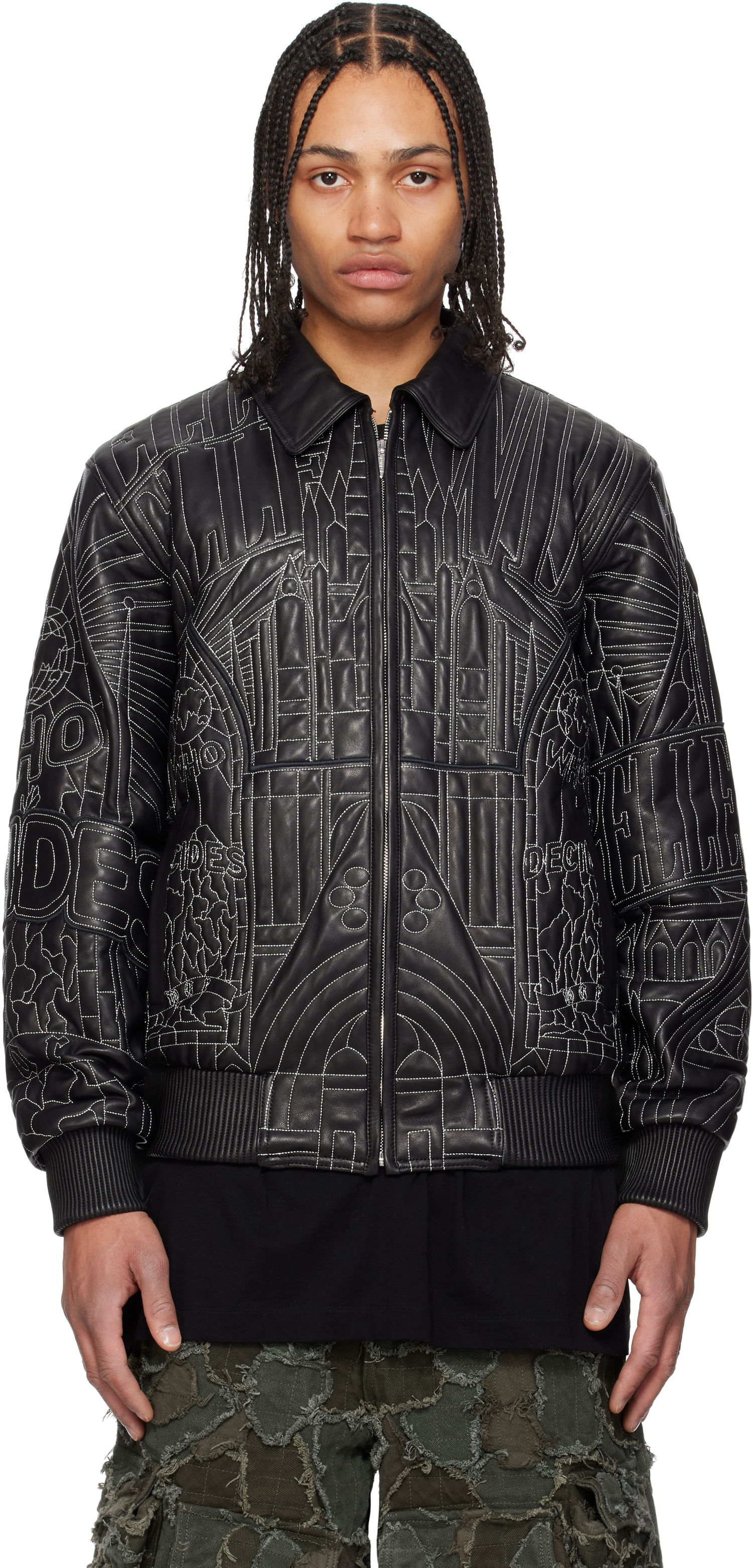 Bomber bunda Who Decides War Who Decides War Pelle Pelle Edition Cathedral Leather Jacket Čierna | 1131430002SS25, 0