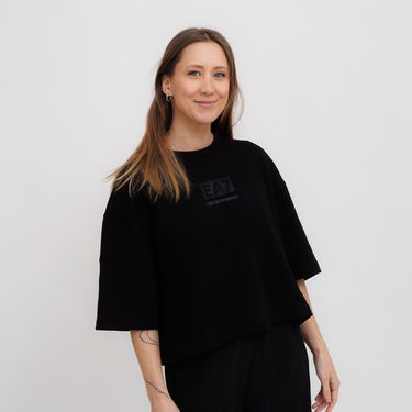 Tričko Emporio Armani EA7 Emporio Armani Cropped T-Shirt Čierna | 7W000177-AF12473-UC001, 0