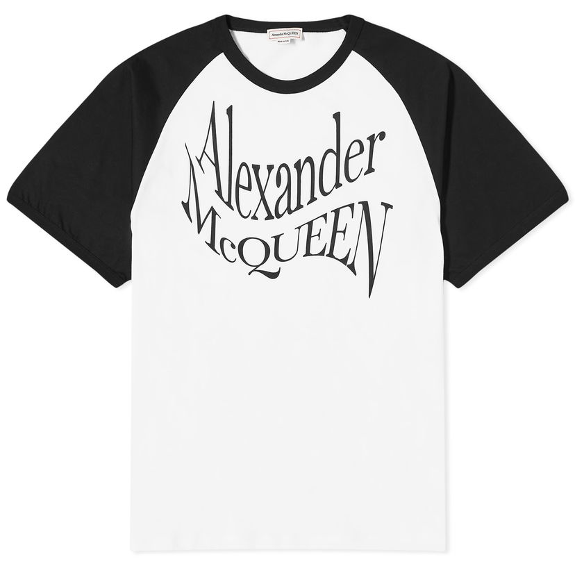 Tričko Alexander McQueen Warper Logo T-Shirt Biela | 781983-QTAA8-0909