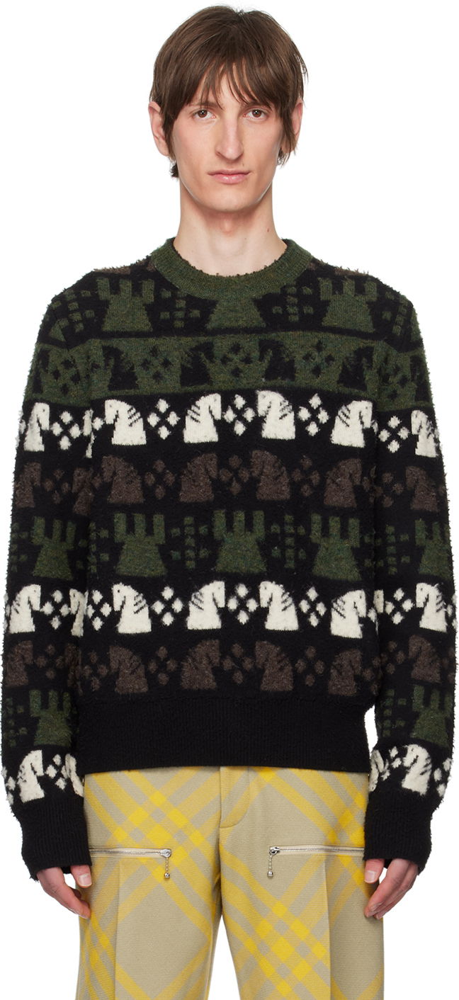 Sveter Burberry Jacquard Sweater Čierna | 8076893