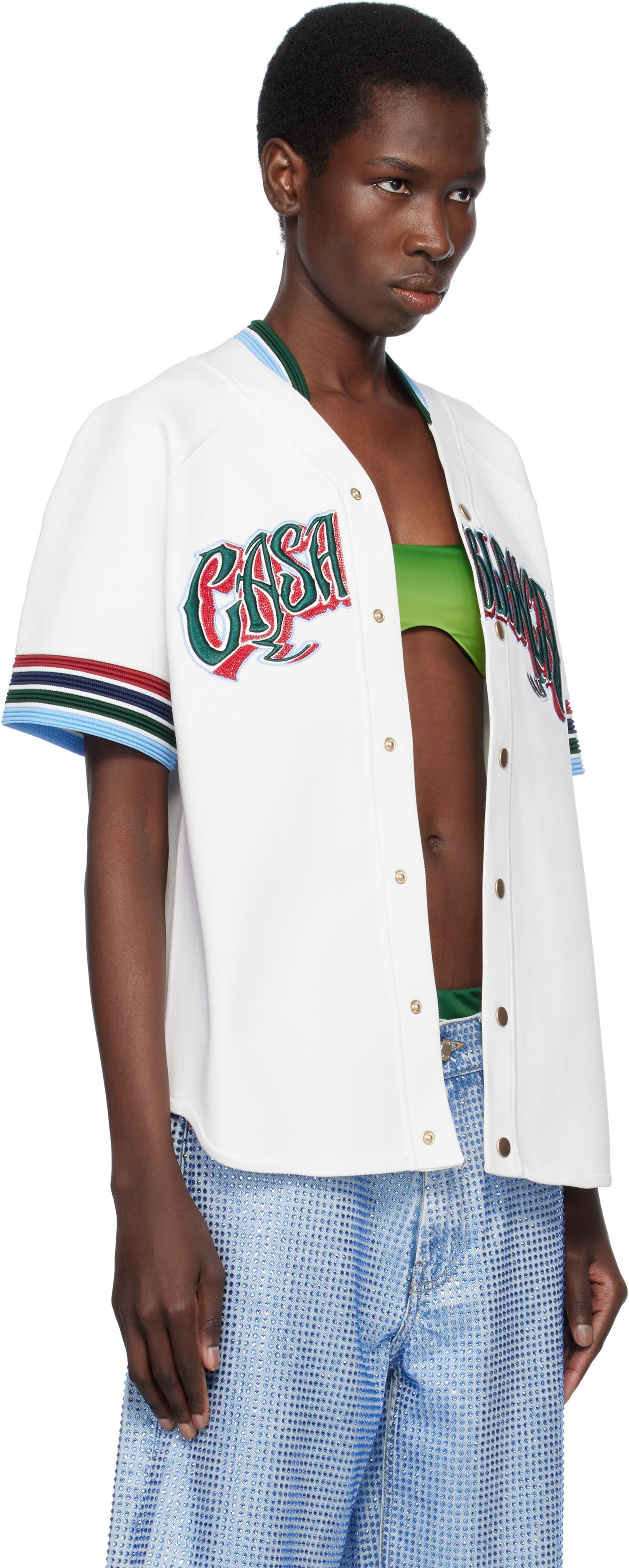 Košeľa Casablanca Casablanca Baseball Shirt Biela | U-WS25-KW-919-01, 1