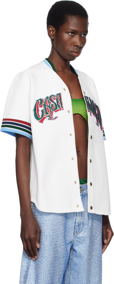Košeľa Casablanca Casablanca Baseball Shirt Biela | U-WS25-KW-919-01, 1