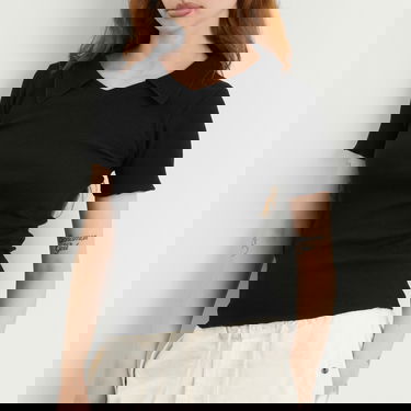 Polo tričko Baserange Iso Ribbed Short Sleeve Polo Top Čierna | TTIT-RCR-AU25-BLK, 3