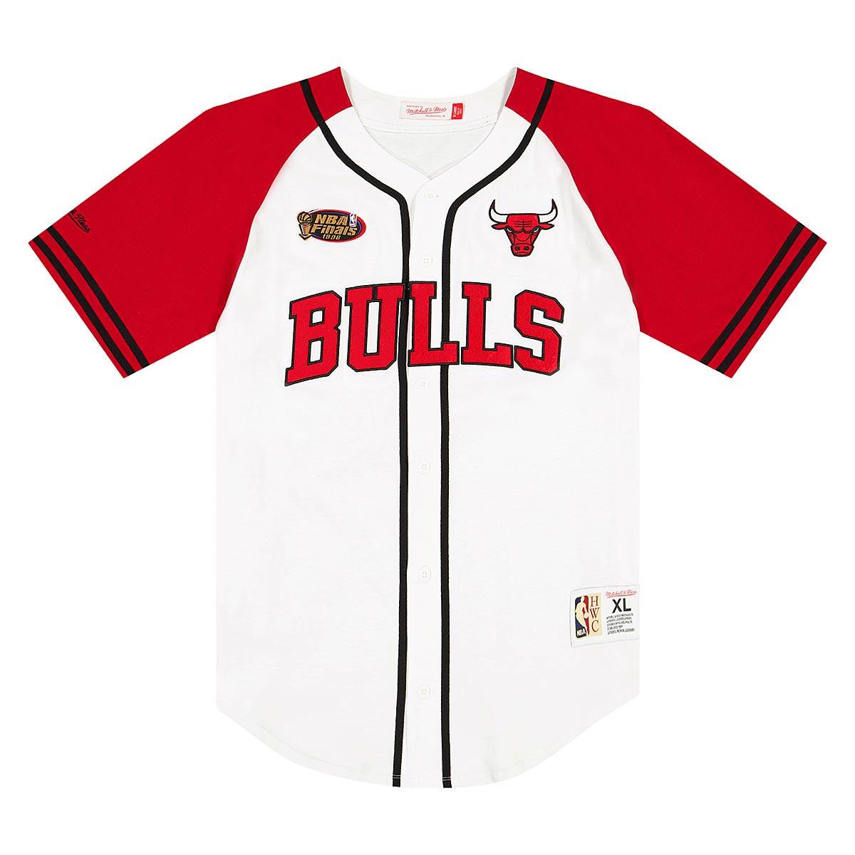 Dres Mitchell & Ness Mitchell & Ness Chicago Bulls Practice Day Baseball Jersey Biela | TBTF4994-CBUYYPPPWHIT, 0