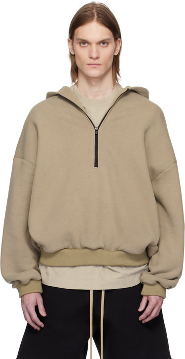 Mikina Fear of God Fear of God Fleece Half Zip Hoodie Béžová | FGE250-513CCF, 0
