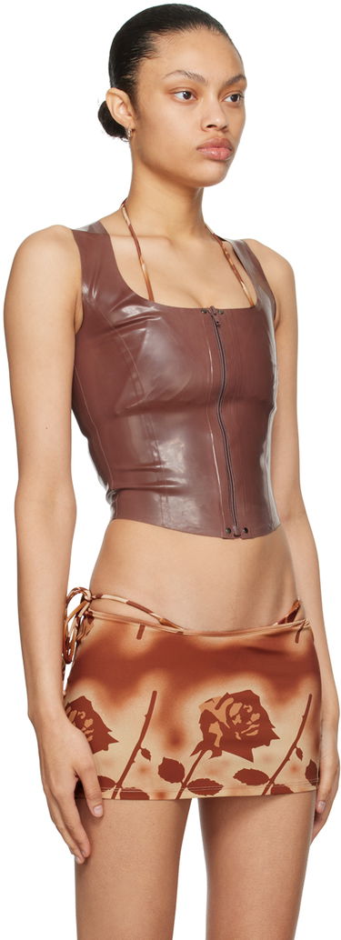 Tielko Miaou Miaou Ivy Faux Leather Tank Top Hnedá | 7099LTXUMB, 1