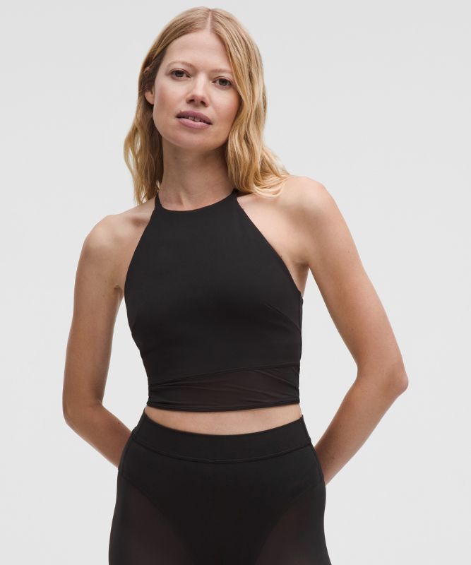 Crop Top lululemon High-Neck Nulu Tank Top with Mesh Hem Light Support B/C Cups Čierna | prod20002671, 0