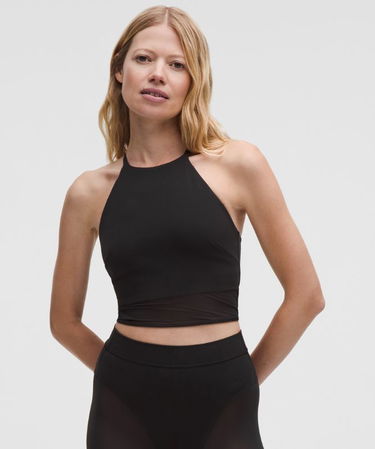 Crop Top lululemon High-Neck Nulu Tank Top with Mesh Hem Light Support B/C Cups Čierna | prod20002671, 0