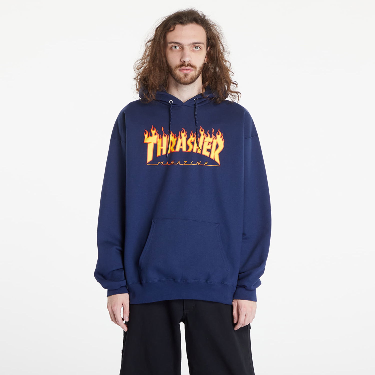 Mikina Thrasher Thrasher Flame Logo Hoodie Navy | 113102NY, 0
