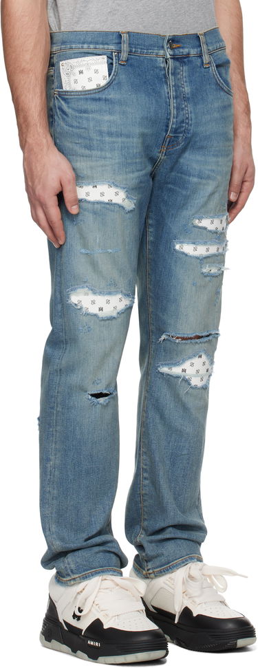 Džínsy AMIRI Slim Fit Jeans With Bandana Repairing Čierna | AMDNSM1008, 1