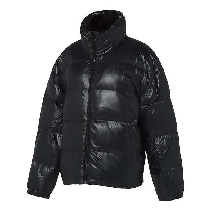 Prešívaná bunda Puma Short Glossy Down Jacket Čierna | 928655-01