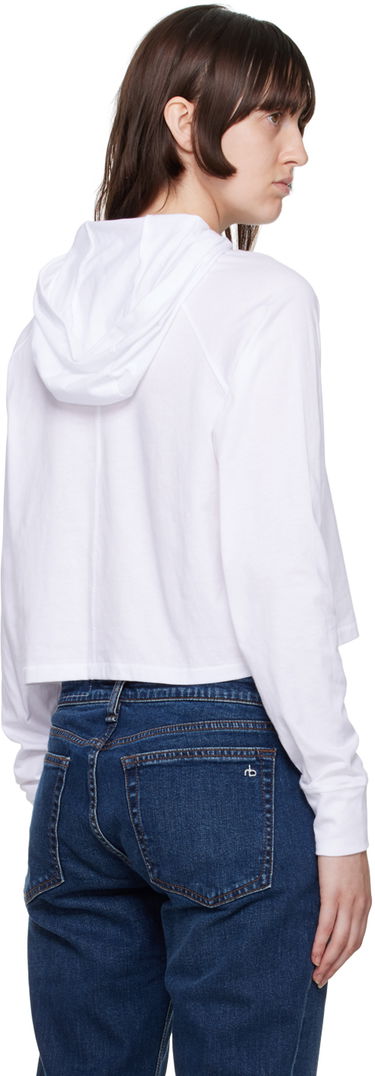 Mikina rag & bone Rag & Bone Cropped Hoodie Biela | WCC22FT011YT11, 2