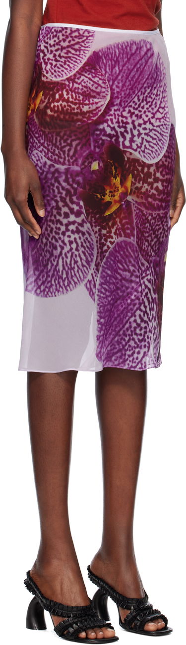 Sukňa Dries Van Noten Dries Van Noten Floral Print Silk Midi Skirt Fialová | 251-010804-1226, 1