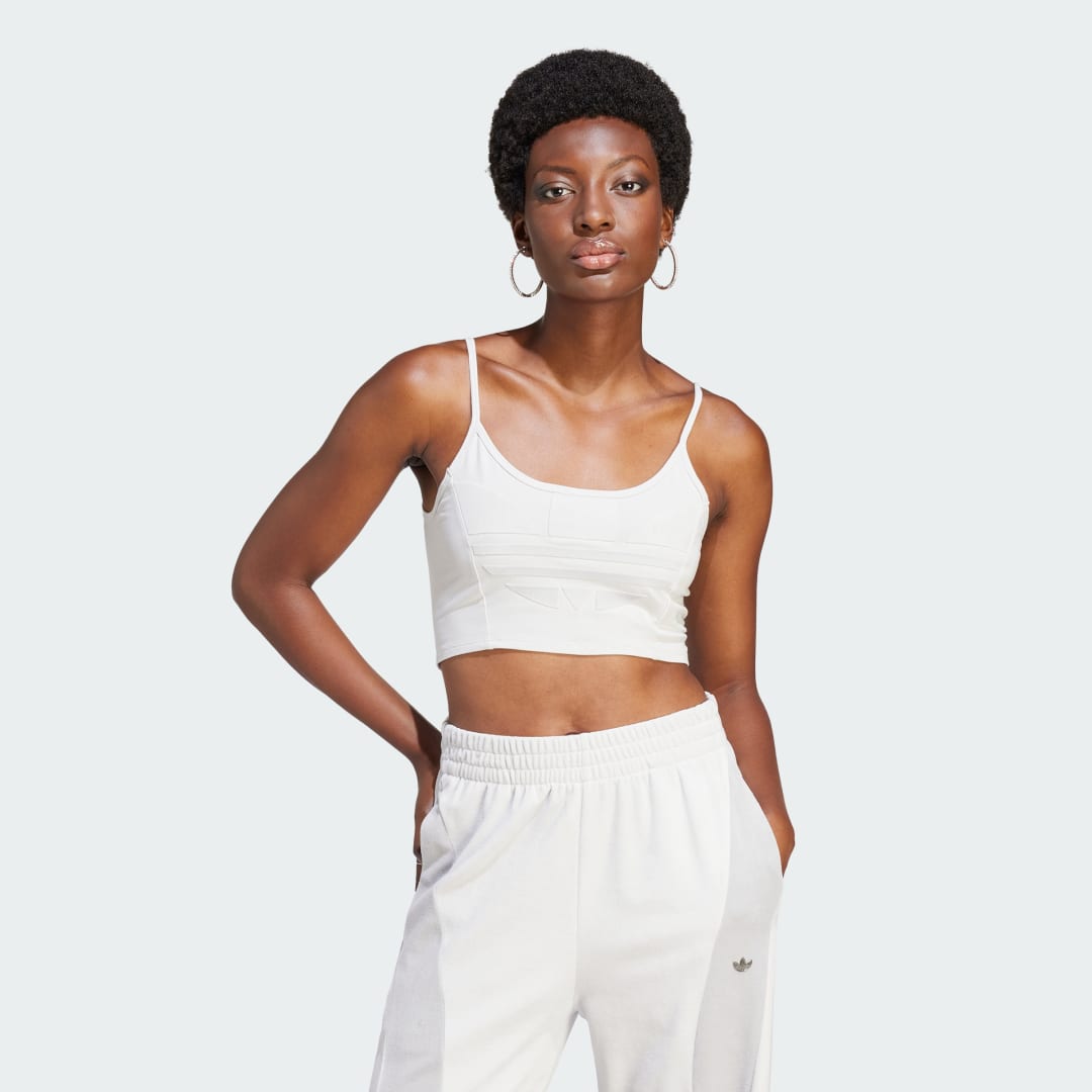 Crop Top adidas Originals Large Trefoil Biela | IL2353, 1