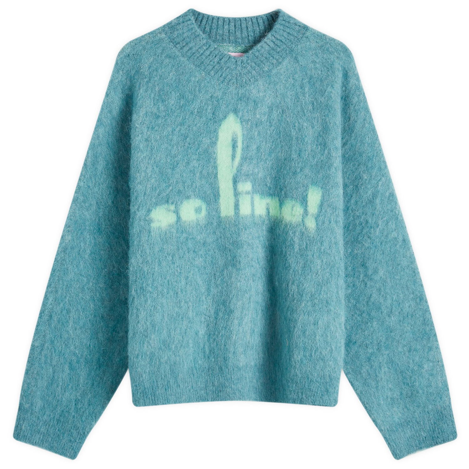 Sveter Martine Rose Mohair V-neck Knit Jumper Blue Teal Large Tyrkysová | 948YA01505-BLT, 0