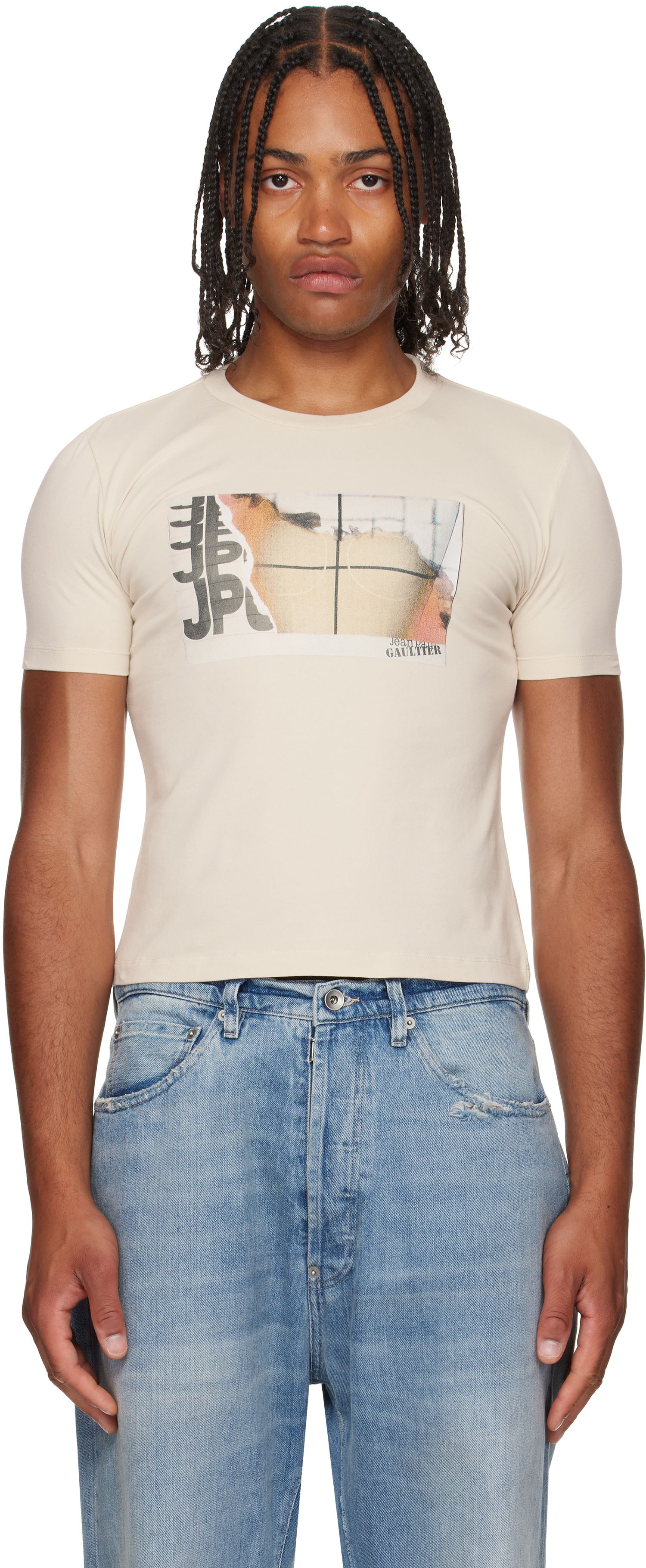 Tričko Jean Paul Gaultier Jean Paul Gaultier Printed T-Shirt Béžová | 25/03-W-TO294-J002-691501, 0