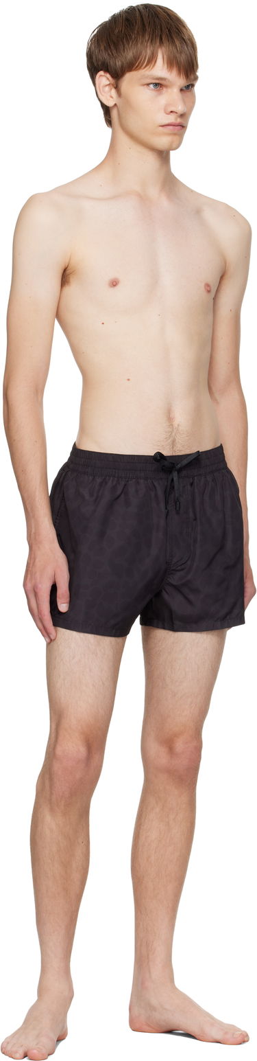 Plavky Balmain Balmain Leopard Swim Shorts Čierna | BWB711710, 3