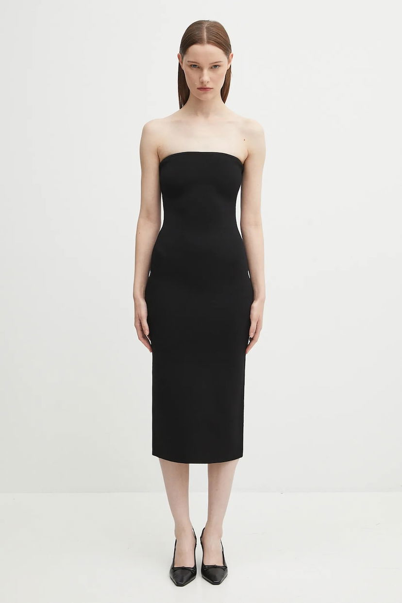 Šaty Anine Bing Anine Bing Fitted Strapless Midi Dress Čierna | A.02.11049