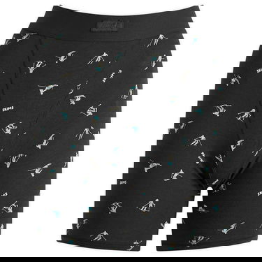 Pyžamo SKIMS Boyfriend Long Sleeve T-Shirt and Shorts Sleep Set, Ski Print Čierna | ST-SST-4526-ONYXSKIPRINT, 3