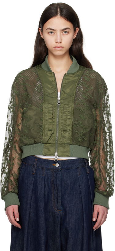 Bomber bunda Andersson Bell Andersson Bell Layered Logo Lace Short Bomber Jacket Zelené | awa703w, 0