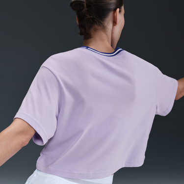 Crop Top Nike Dri-FIT Heritage Cropped Short Sleeve T-Shirt Fialová | HJ3640-515, 1