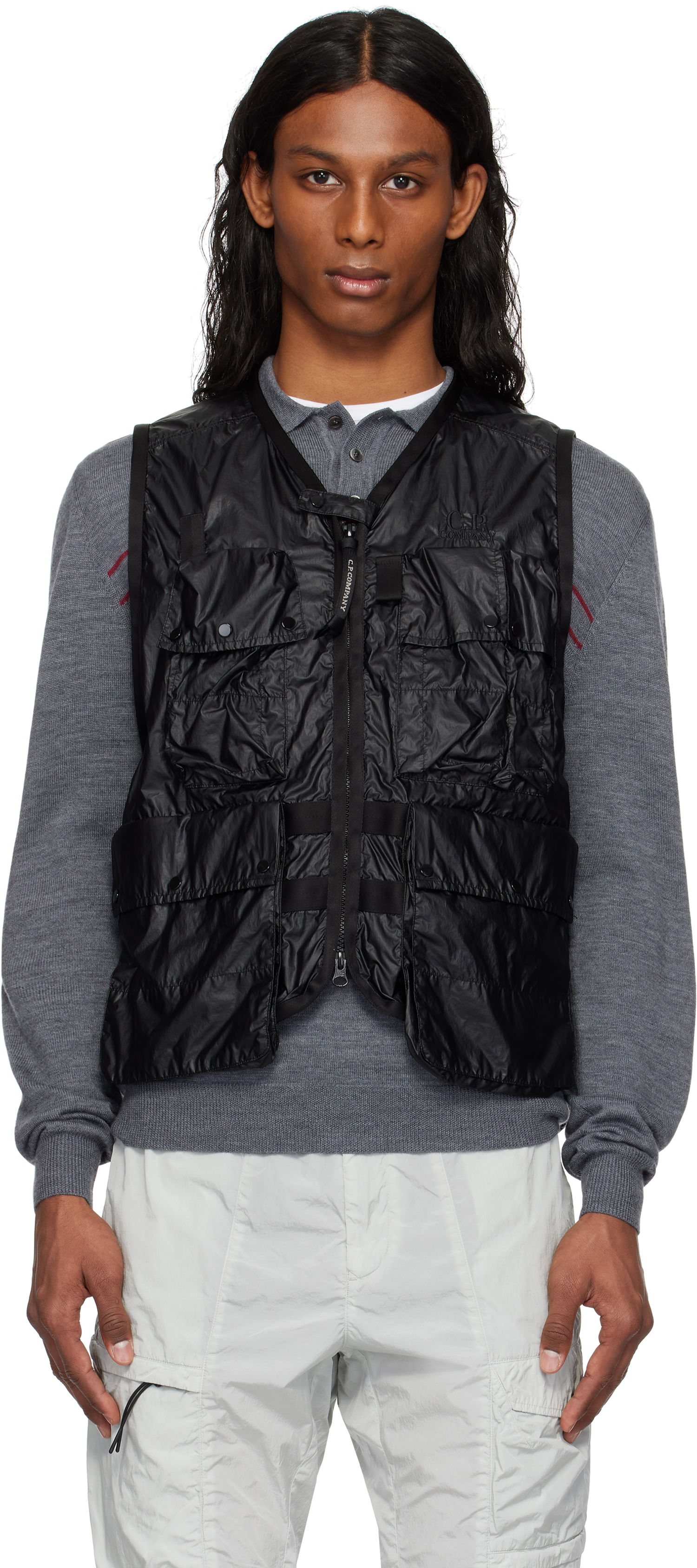 Vesta C.P. Company C.P. Company CS II Logo Vest Čierna | 18CMVE009A-110030G, 0