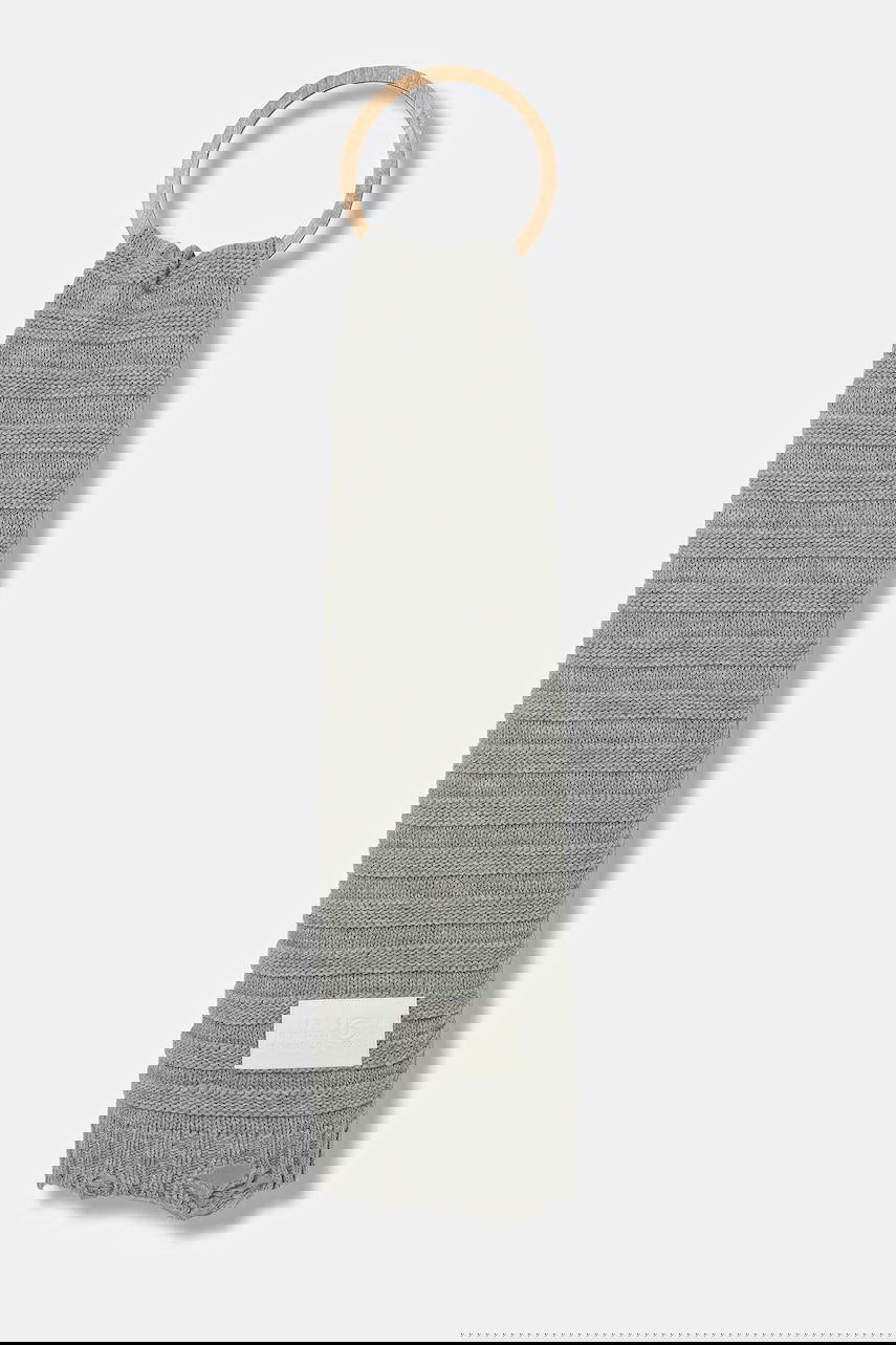 Šál Maison Margiela MM6 Maison Margiela Ribbed Knitted Scarf with Wooden Ring Šedá | S52TE0054.M13040.857M, 0