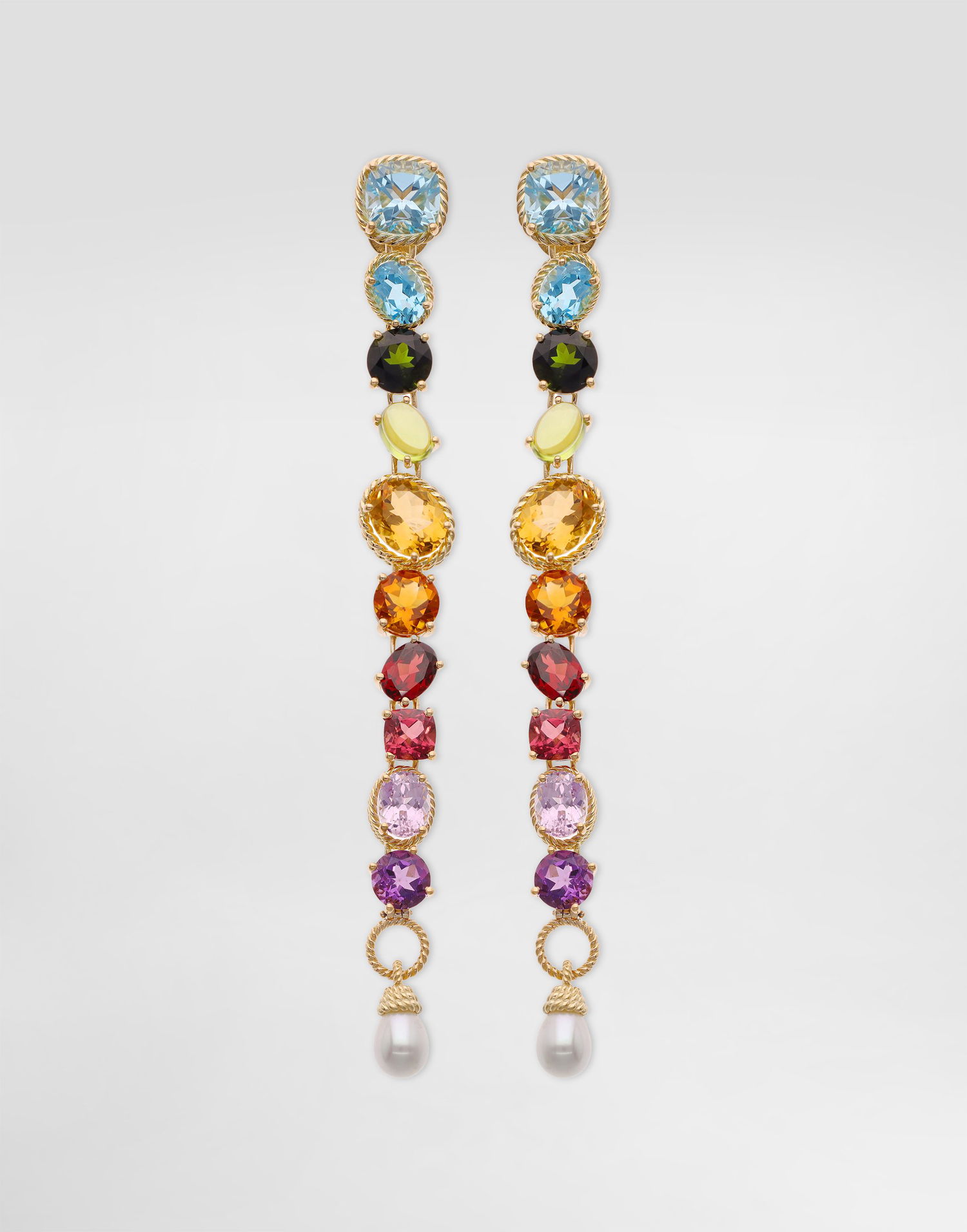 Náušnice Dolce & Gabbana Dolce & Gabbana Rainbow Gemstone and Pearl Drop Earrings Rôznofarebný | WEQB2GWMIX1ZOO00, 0