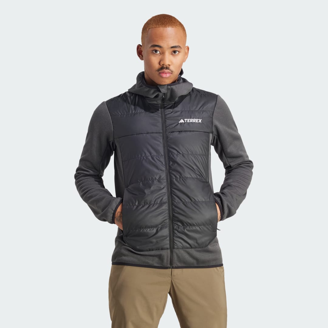 Bunda adidas Performance Terrex Multi Hybrid Insulated Hooded Jacket Šedá | IR7883, 1