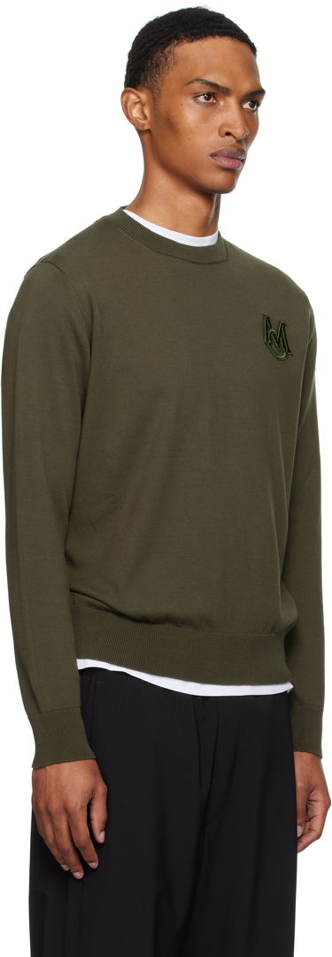 Sveter Moncler Moncler Embroidered Monogram Cotton Sweater Zelené | K20919C00013M1113, 1