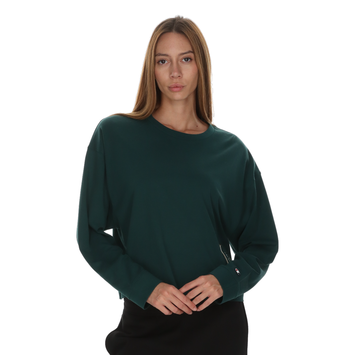 Tričko Champion Relaxed Fit Long Sleeve Crew Neck T-Shirt Zelené | 118588-GS578, 0