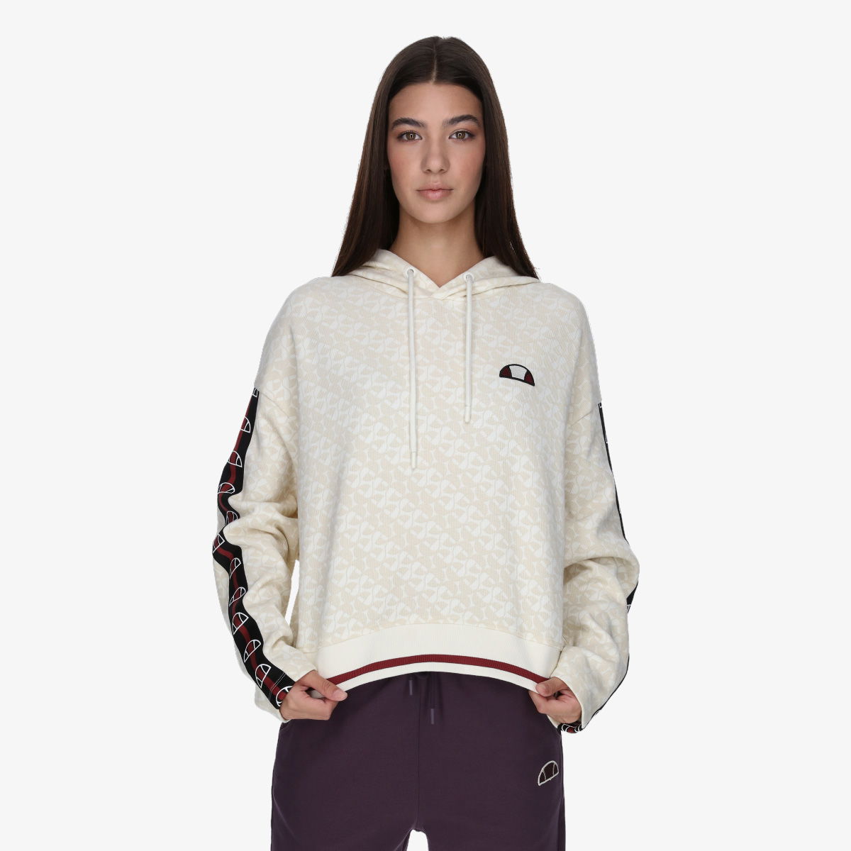 Mikina Ellesse Cropped Hoodie with Logo Tape Biela | ELA243F696-11, 0