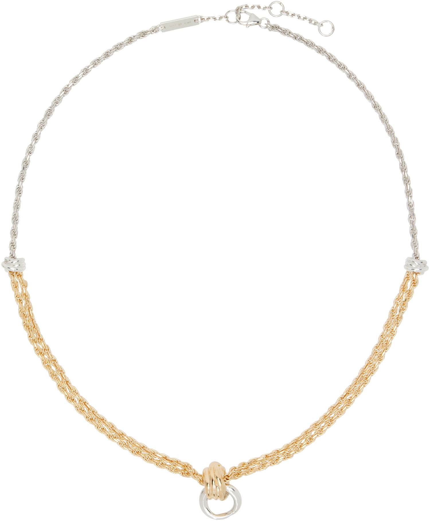 Náhrdelník Bottega Veneta Bottega Veneta Gold & Silver Knot Necklace Metalická | 838163 V507D, 0