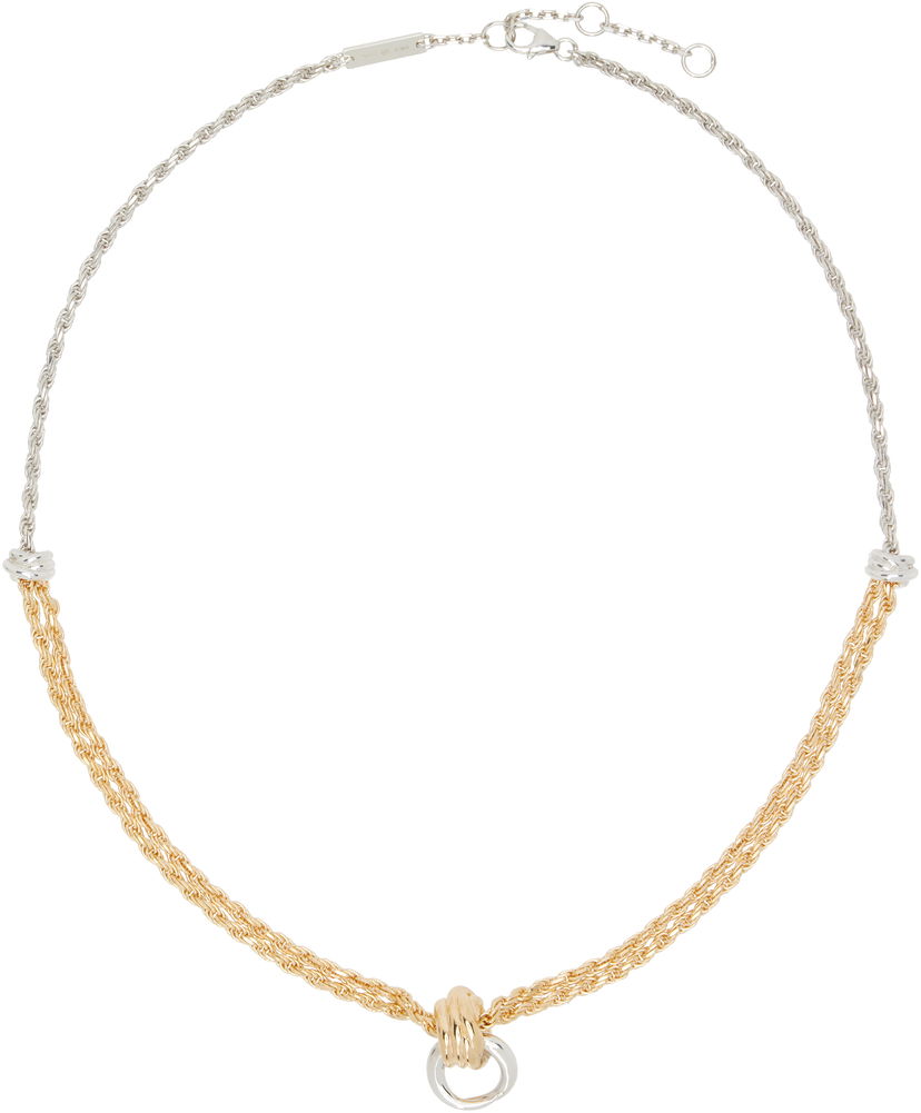 Náhrdelník Bottega Veneta Bottega Veneta Gold & Silver Knot Necklace Metalická | 838163 V507D
