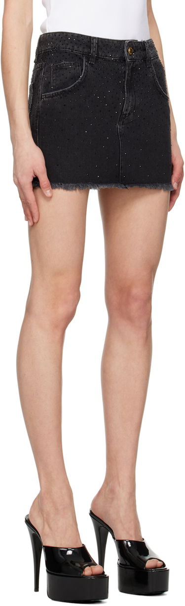 Sukňa Blumarine Blumarine Embellished Denim Mini Skirt Čierna | P322G117A, 1