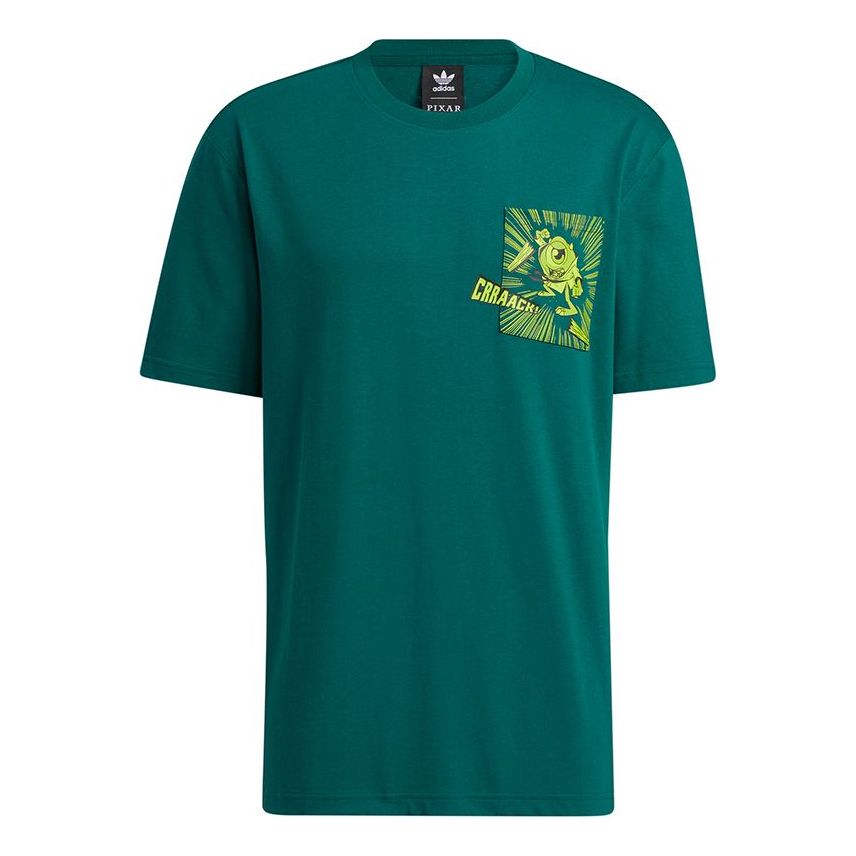 Tričko adidas Originals adidas Originals x Disney Manga Mike Wazowski Pocket Loose Fit T-Shirt Zelené | HD9074, 0