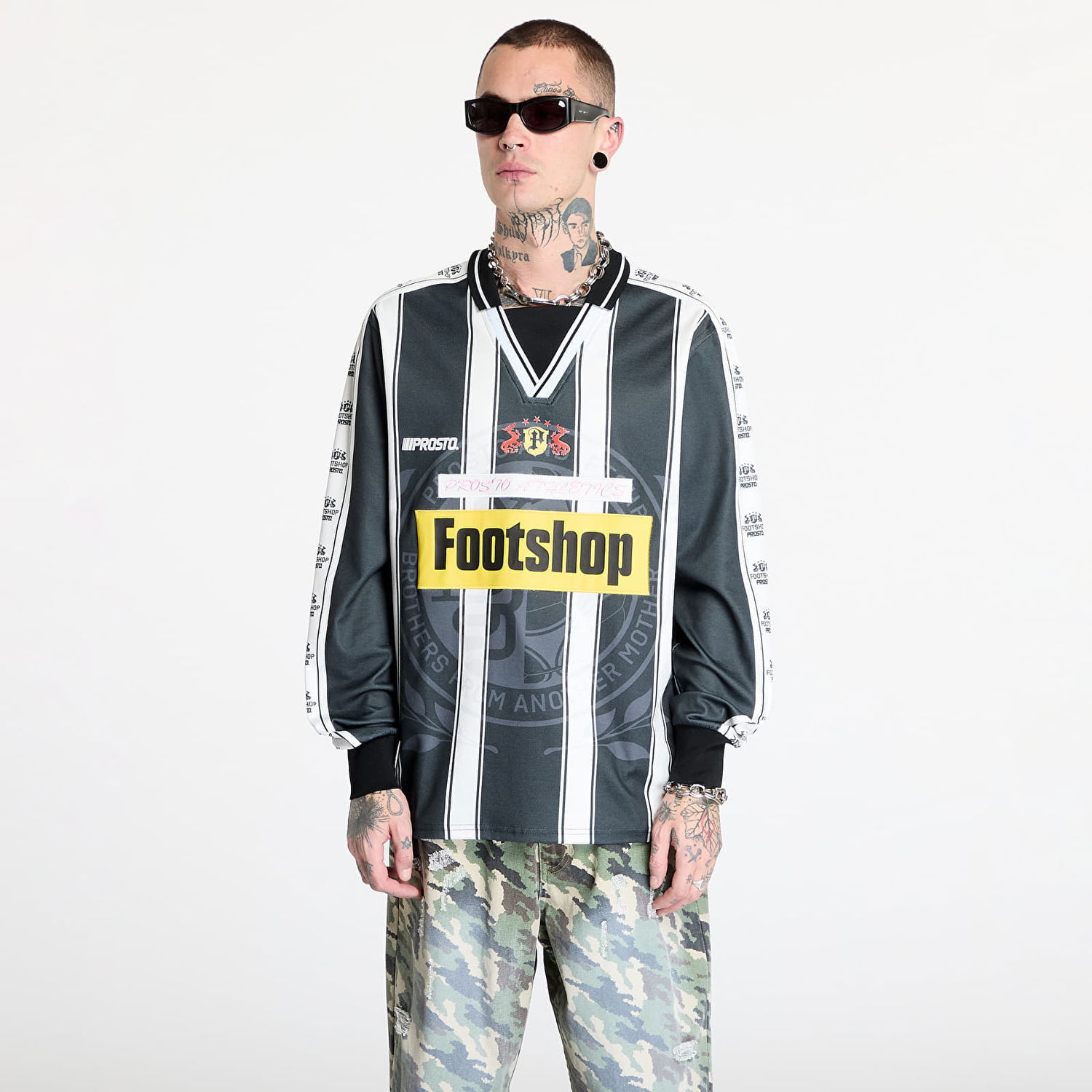Dres Footshop FTSHP x PROSTO Striped Longsleeve Jersey Čierna | FTSHP_414, 0