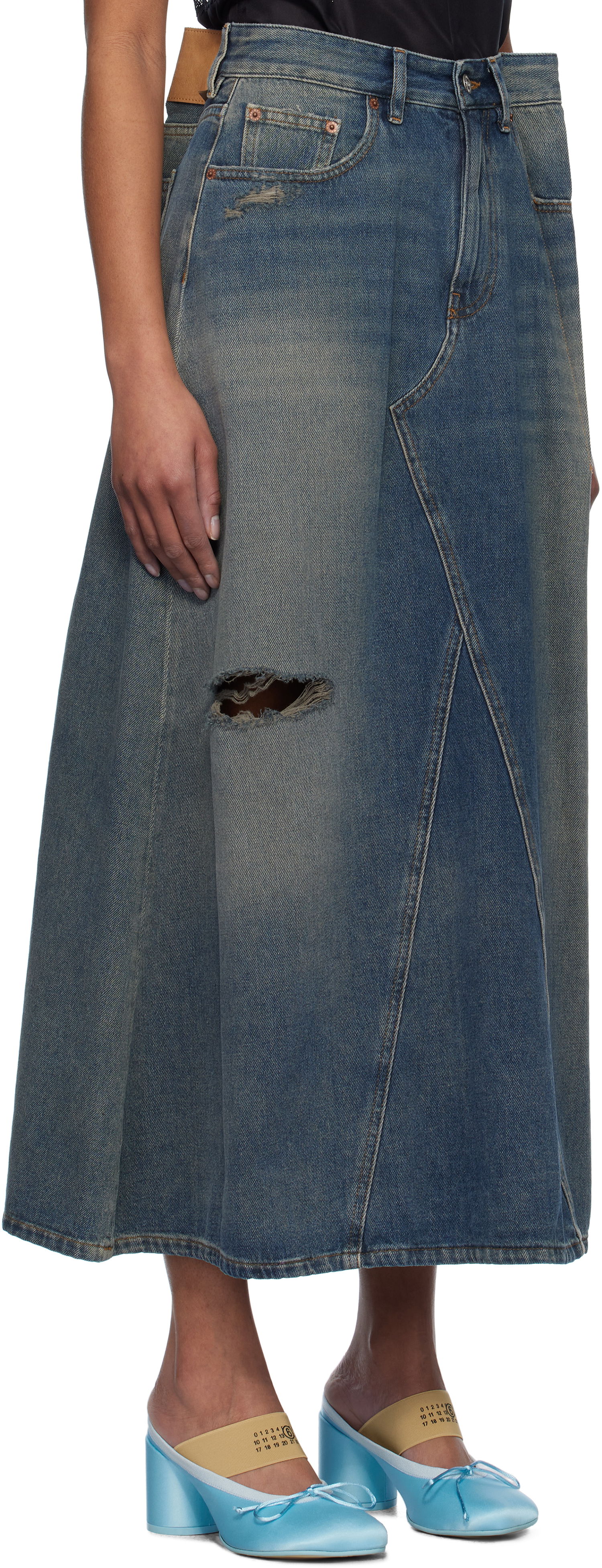 Sukňa Maison Margiela Maison Margiela Darting Denim Midi Skirt Modrá | S52ME0022 M30017, 1